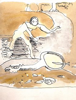 L'enfant et le poisson d'argent - Illustration  : Jean-Jacques Moguérou